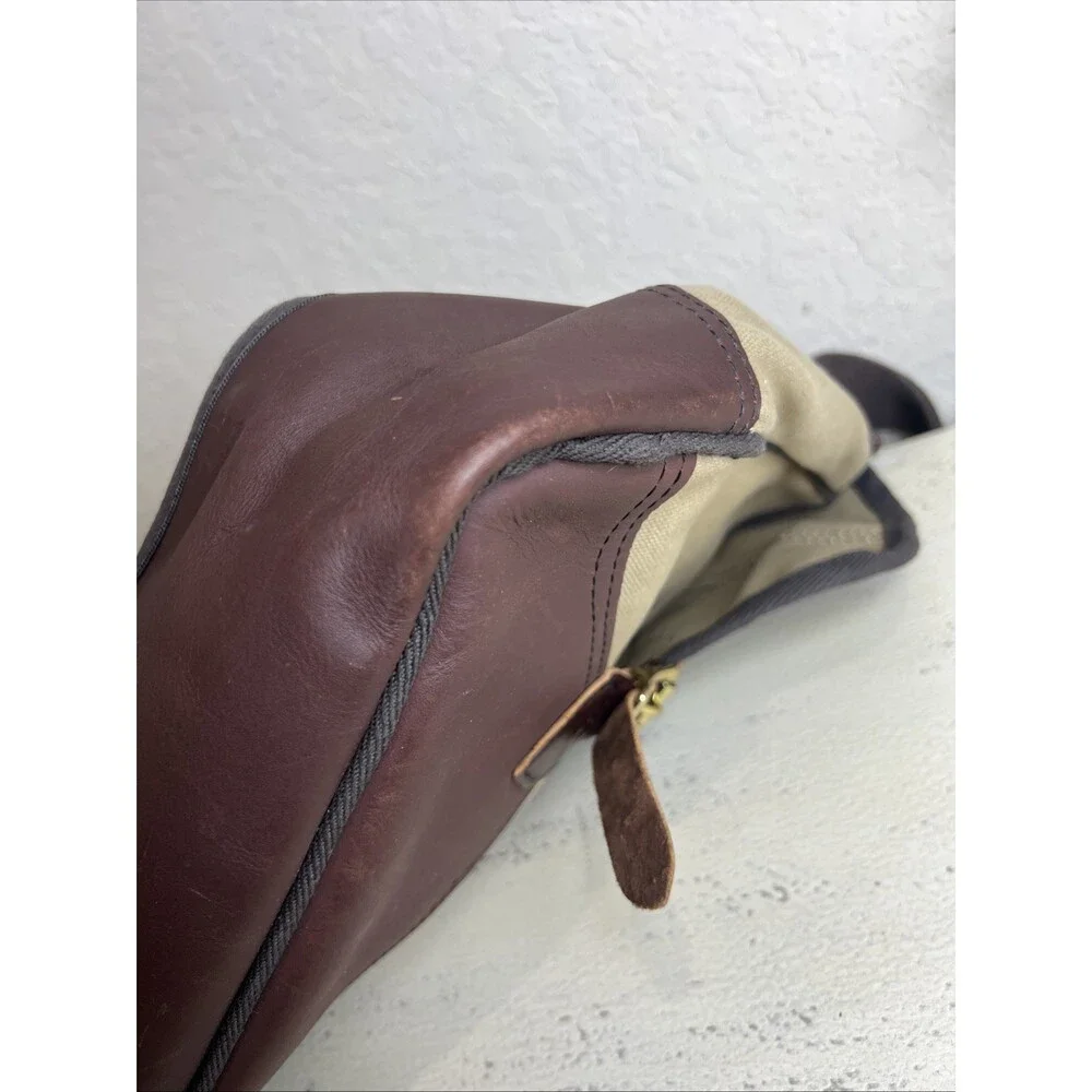 Duluth Pack Khaki Brown Leather Trim Messenger Book Bag Work Bag Travel Bag